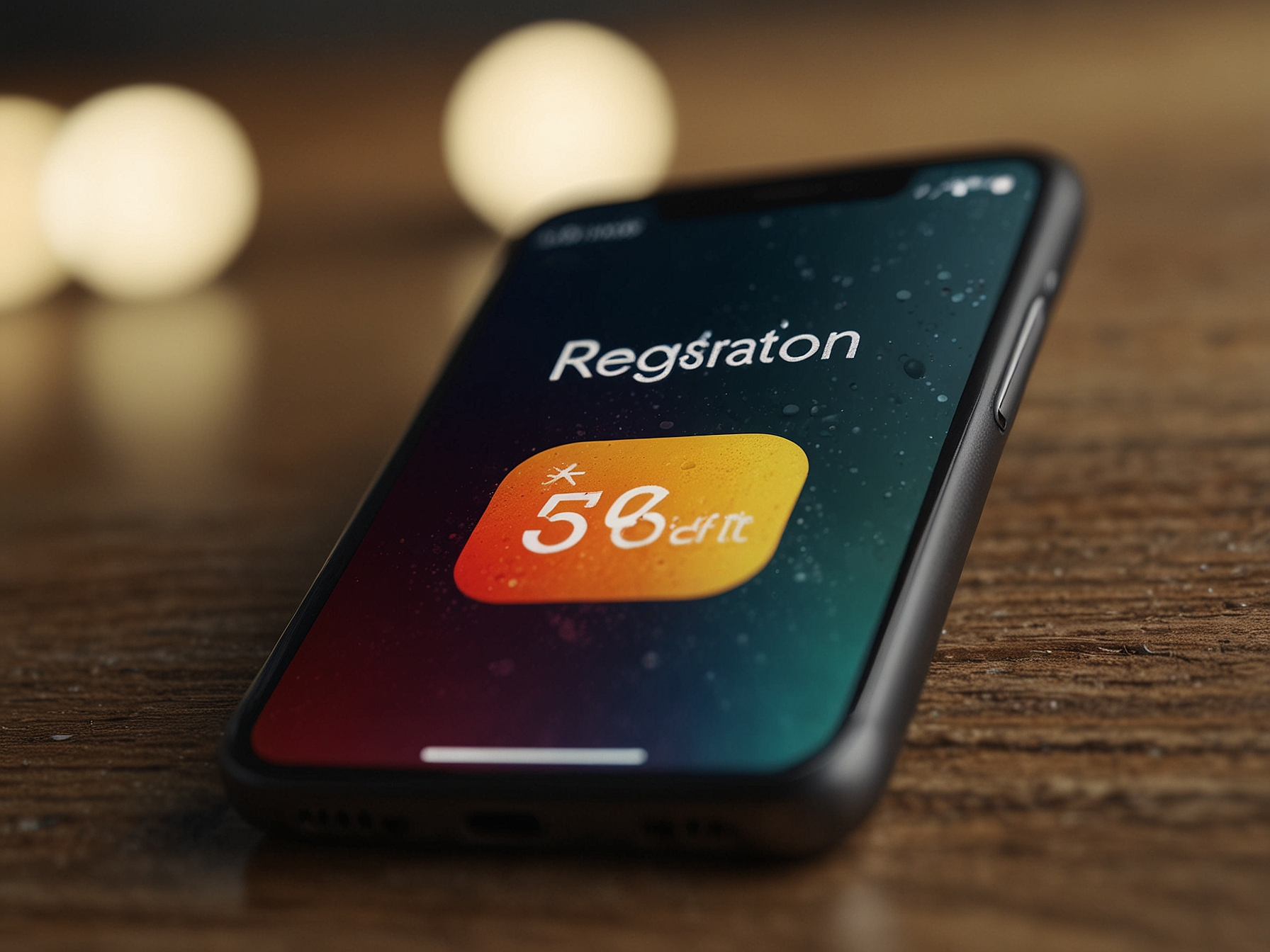 Registration bonus graphic with smartphone