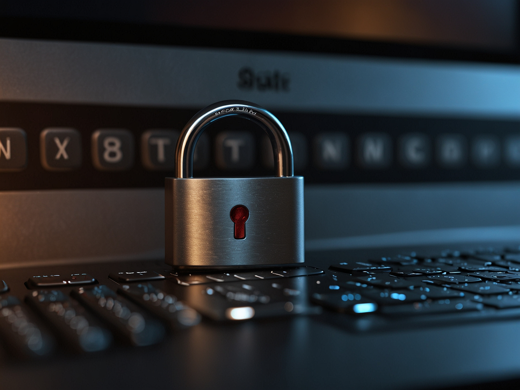 Secure login screen on laptop